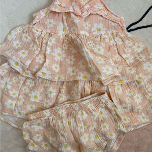Koala Kids Peach Floral Dress with Bloomers